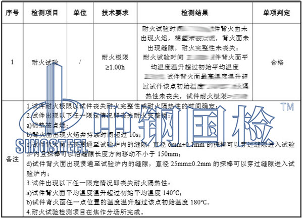 防火玻璃檢測項目結果